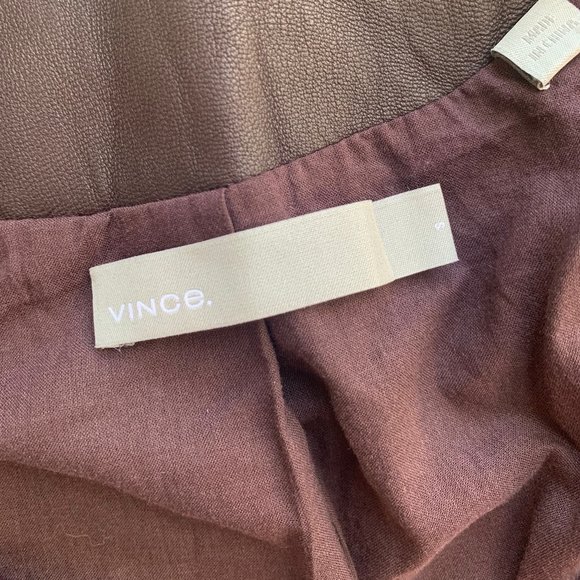 VINCE Asymmetric Zip Lamb Leather Black Cherry Biker Jacket (Women's Small) - Picture 4 of 6